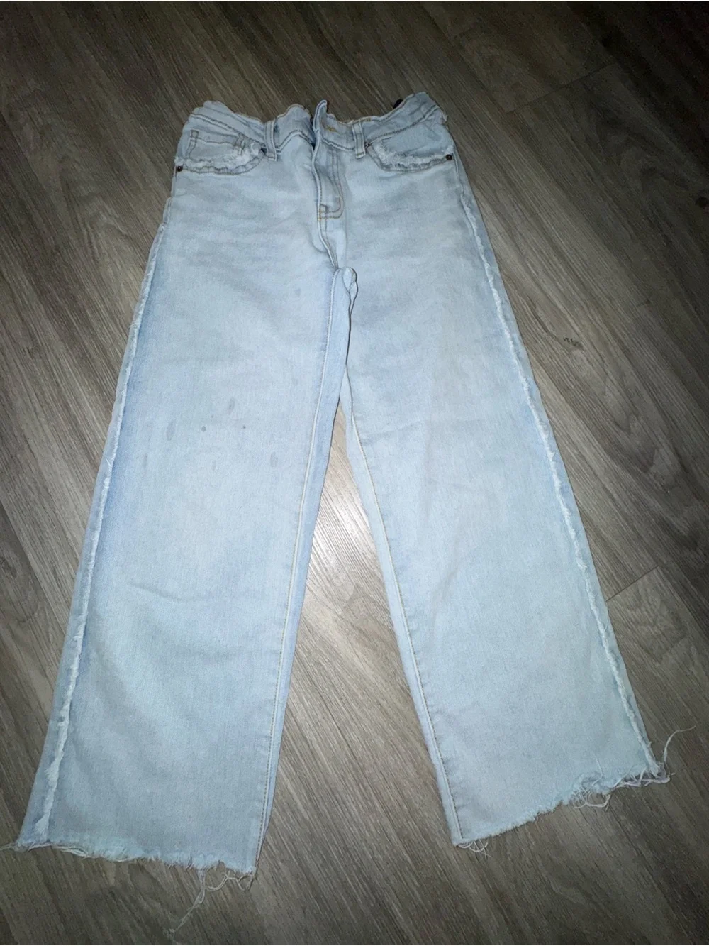 Levi's Light Blue Wide-Leg Jeans with Frayed Hem - Read Description
